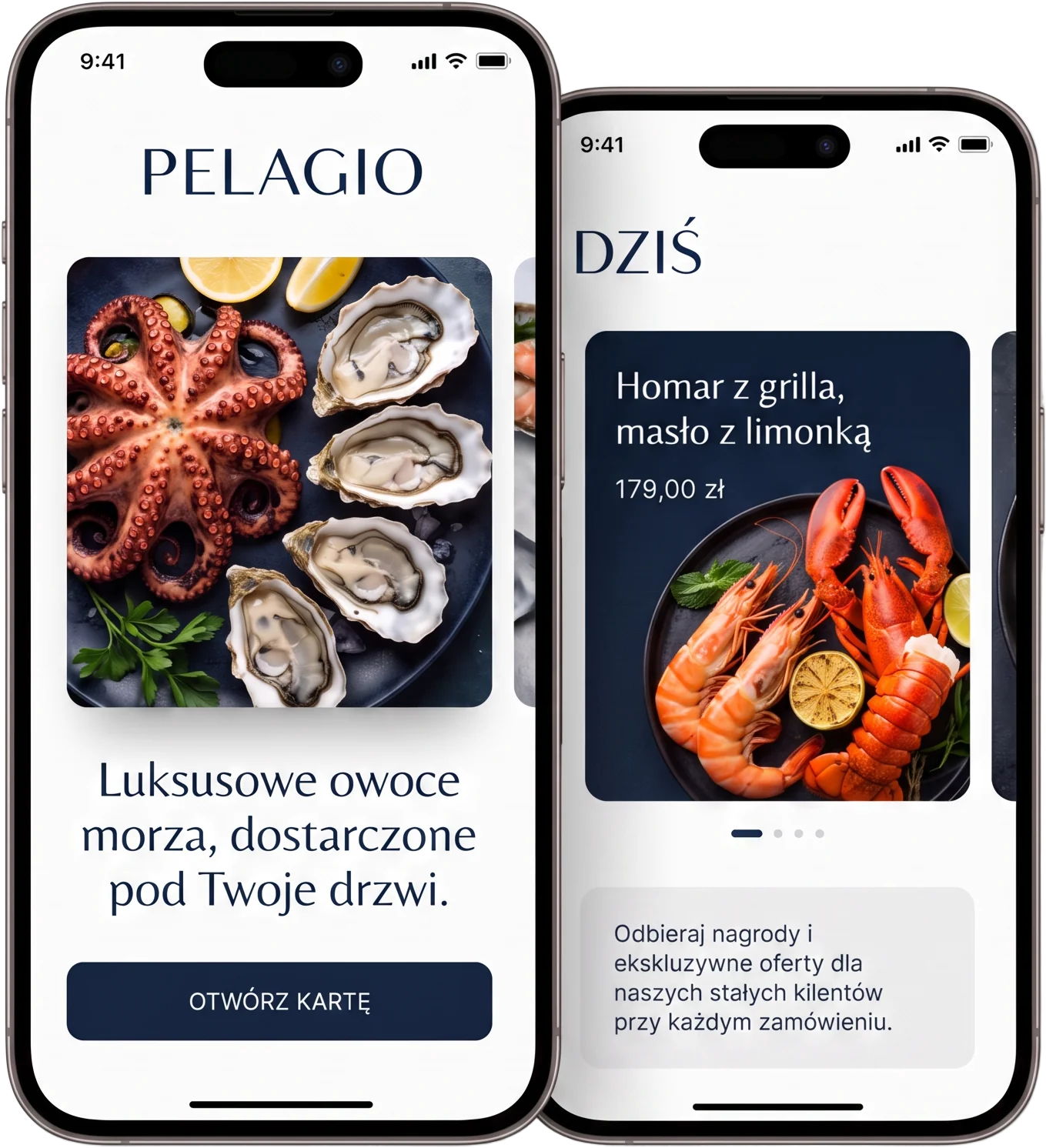 Aplikacja Pelagio na dwóch telefonach